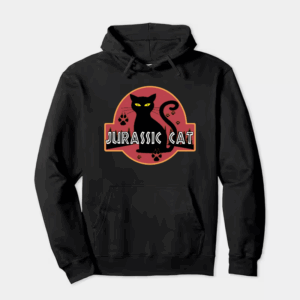 Jurassic Black Cat Prehistoric Pounce Mode Hoodie