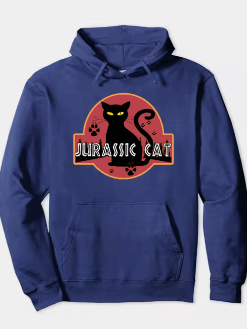 Jurassic Black Cat Prehistoric Pounce Mode Hoodie