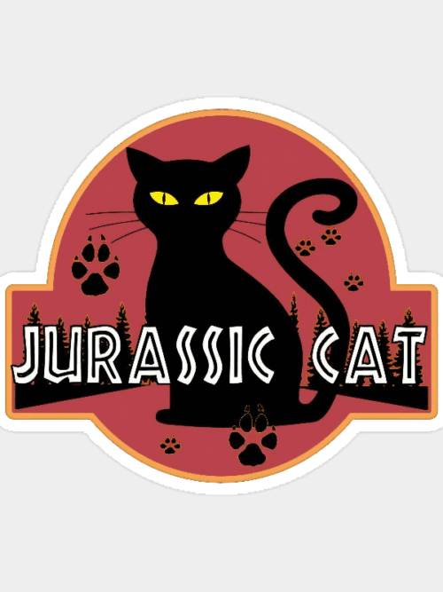 Jurassic Black Cat Prehistoric Pounce Mode Sticker
