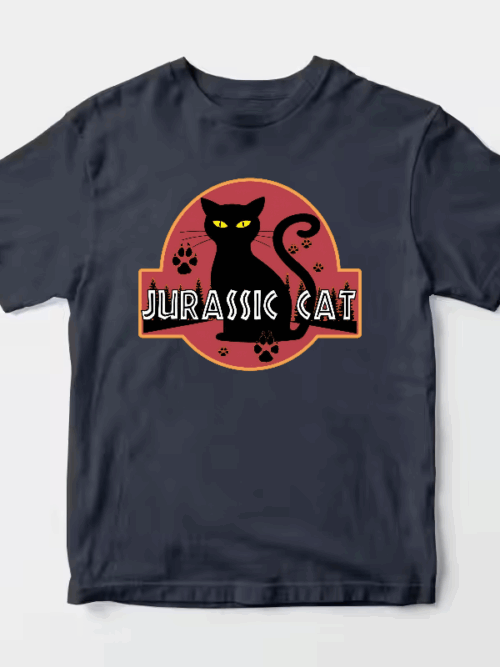 Jurassic Black Cat Prehistoric Pounce Mode Unisex T-Shirt