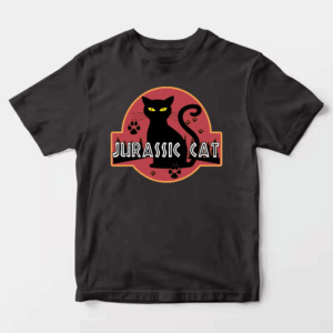 Jurassic Black Cat Prehistoric Pounce Mode Unisex T-Shirt
