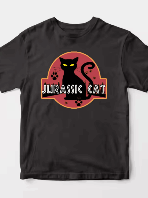 Jurassic Black Cat Prehistoric Pounce Mode Unisex T-Shirt
