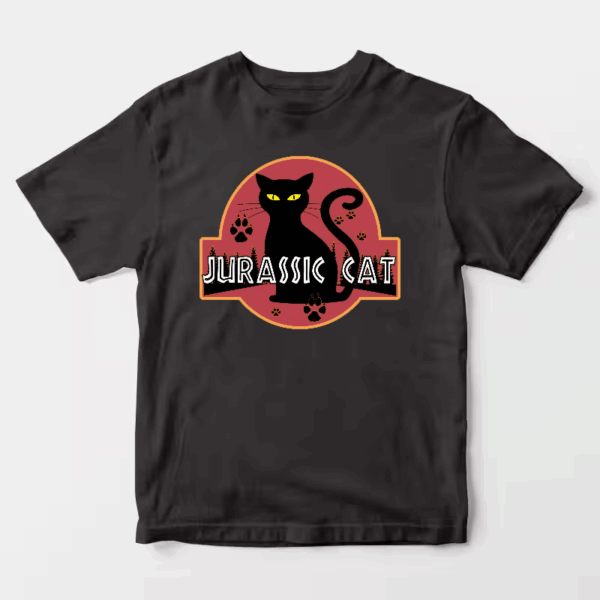 Jurassic Black Cat Prehistoric Pounce Mode Unisex T-Shirt