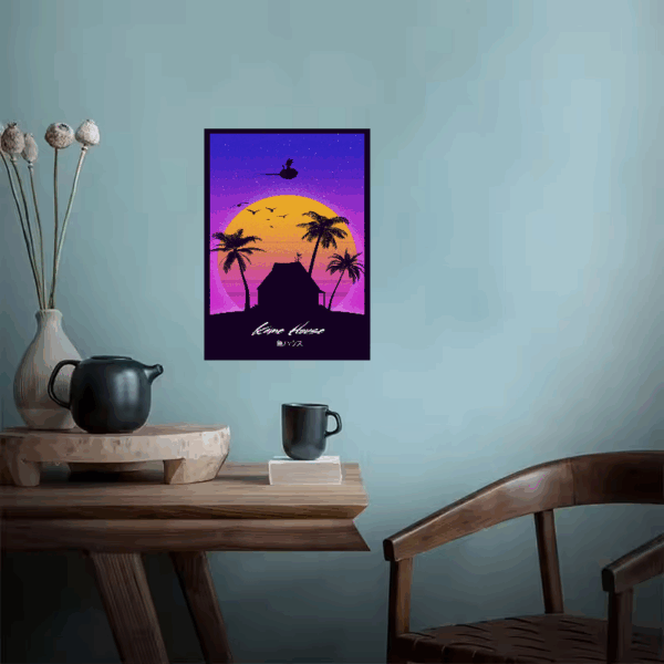 Kame House Dragon Ball Neon Island Vibes Poster