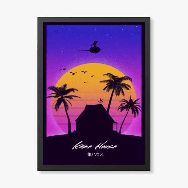 Kame House Dragon Ball Neon Island Vibes Poster
