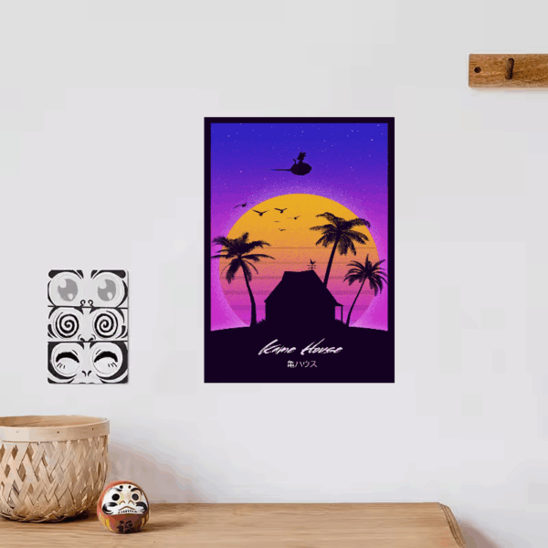 Kame House Dragon Ball Neon Island Vibes Poster
