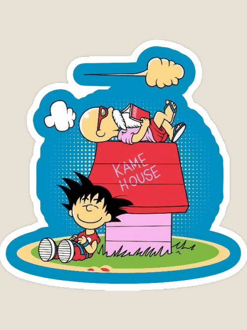 Kame House Dragon Ball Retro Island Sticker