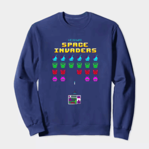 Keyboard Space Invaders Retro Gaming Crewneck Sweatshirt
