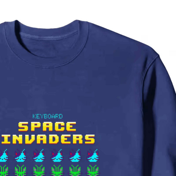 Keyboard Space Invaders Retro Gaming Crewneck Sweatshirt