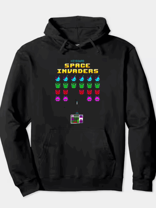 Keyboard Space Invaders Retro Gaming Hoodie