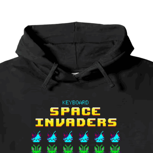 Keyboard Space Invaders Retro Gaming Hoodie