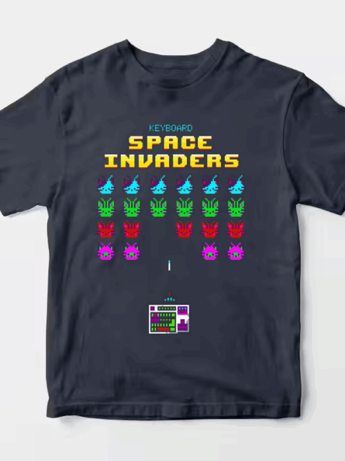 Keyboard Space Invaders Retro Gaming Unisex T-Shirt