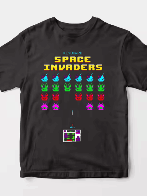 Keyboard Space Invaders Retro Gaming Unisex T-Shirt
