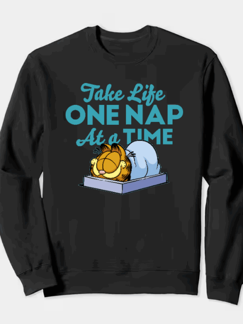 Lazy Day Vibes with Garfield the Nap King Crewneck Sweatshirt