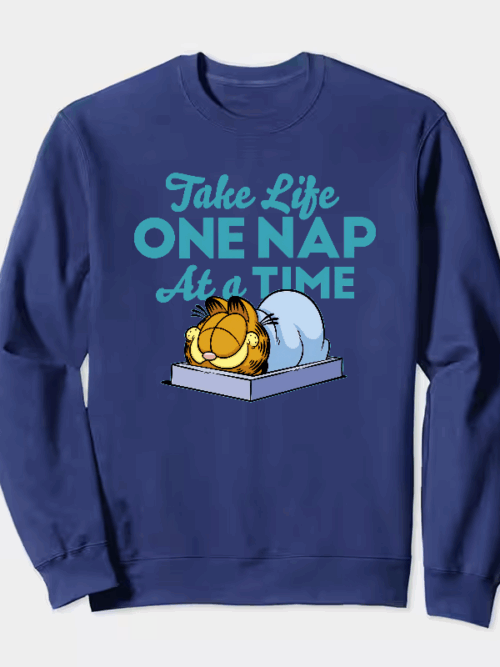 Lazy Day Vibes with Garfield the Nap King Crewneck Sweatshirt