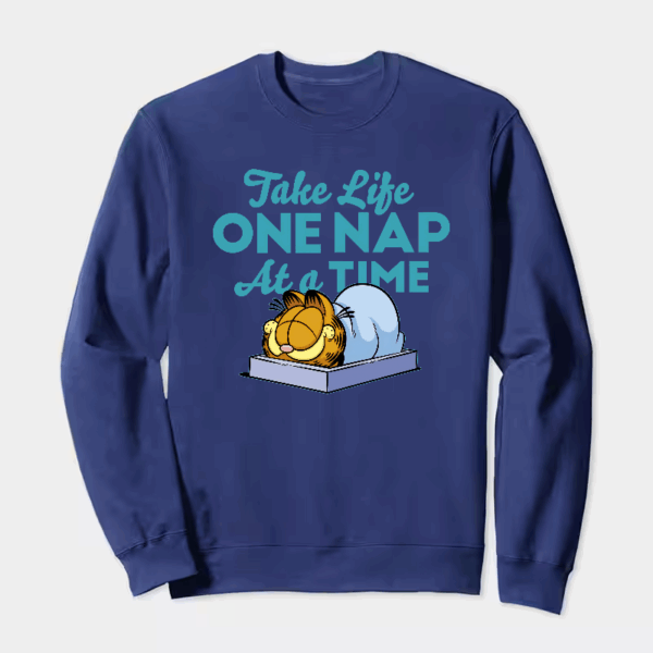 Lazy Day Vibes with Garfield the Nap King Crewneck Sweatshirt