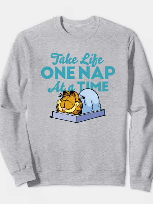 Lazy Day Vibes with Garfield the Nap King Crewneck Sweatshirt