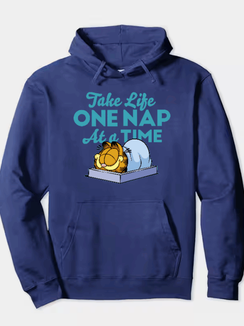 Lazy Day Vibes with Garfield the Nap King Hoodie