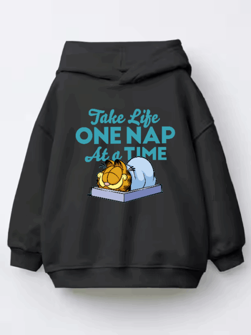 Lazy Day Vibes with Garfield the Nap King Kids Hoodie