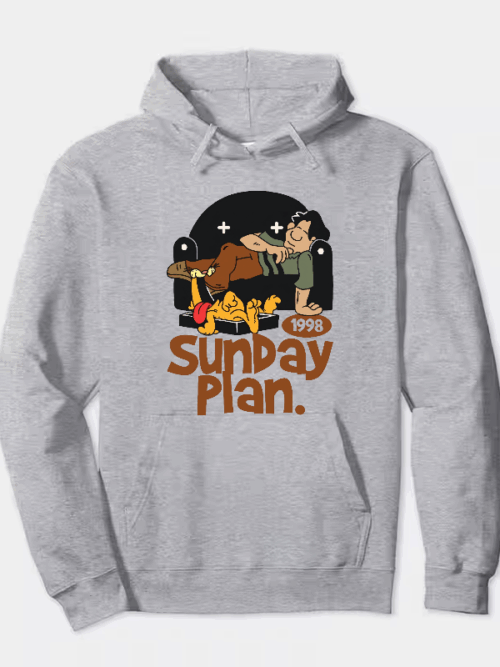 Lazy Sunday Mode Garfield’s Ultimate Plan Hoodie