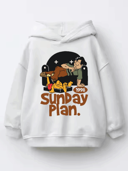 Lazy Sunday Mode Garfield’s Ultimate Plan Kids Hoodie
