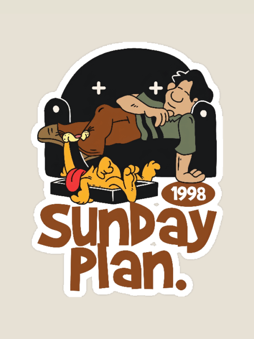Lazy Sunday Mode Garfield’s Ultimate Plan Sticker