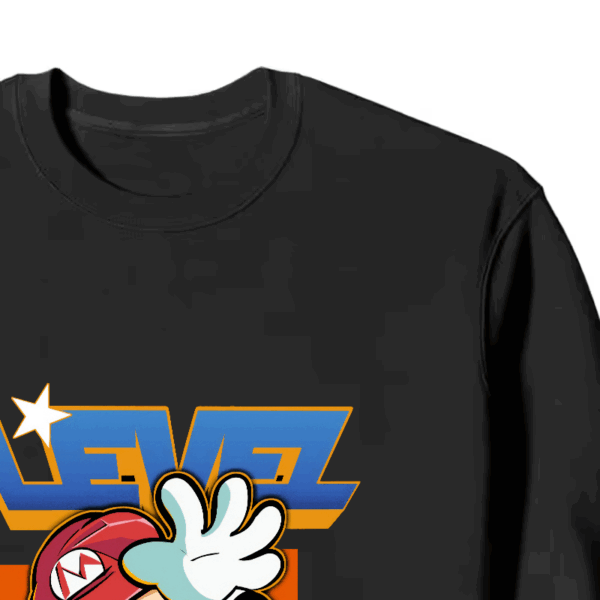 Level Up Super Mario Retro Gaming Adventure Crewneck Sweatshirt