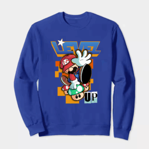 Level Up Super Mario Retro Gaming Adventure Crewneck Sweatshirt