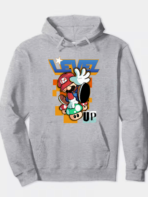 Level Up Super Mario Retro Gaming Adventure Hoodie