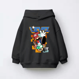 Level Up Super Mario Retro Gaming Adventure Kids Hoodie