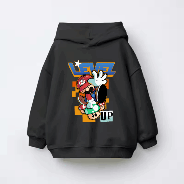 Level Up Super Mario Retro Gaming Adventure Kids Hoodie