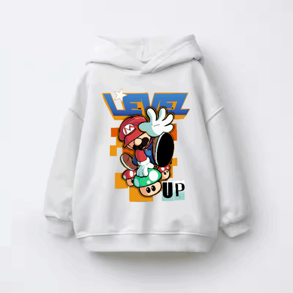 Level Up Super Mario Retro Gaming Adventure Kids Hoodie