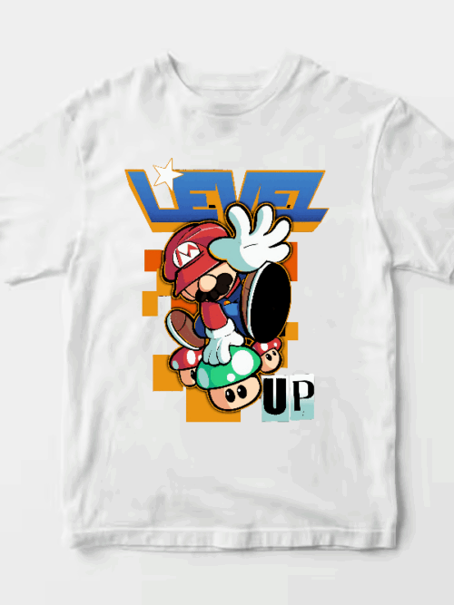 Level Up Super Mario Retro Gaming Adventure Unisex T-Shirt