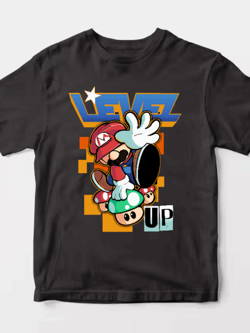 Level Up Super Mario Retro Gaming Adventure Unisex T-Shirt