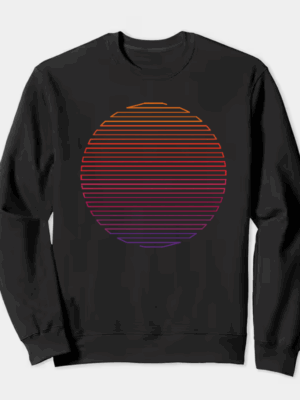 Linear Light Sun Retro Aesthetic Vintage Crewneck Sweatshirt