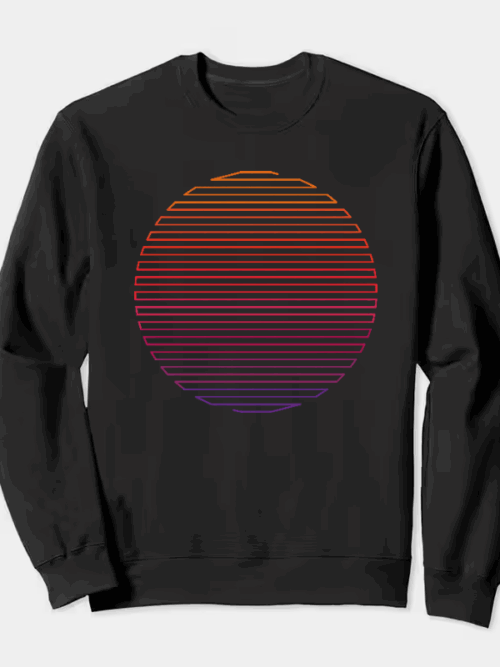 Linear Light Sun Retro Aesthetic Vintage Crewneck Sweatshirt