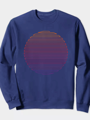 Linear Light Sun Retro Aesthetic Vintage Crewneck Sweatshirt