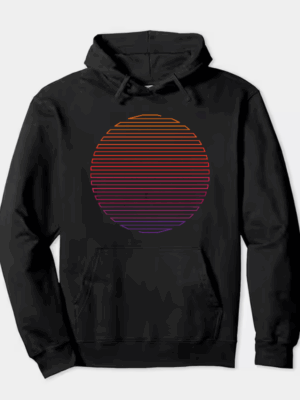 Linear Light Sun Retro Aesthetic Vintage Hoodie