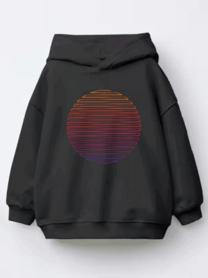 Linear Light Sun Retro Aesthetic Vintage Kids Hoodie