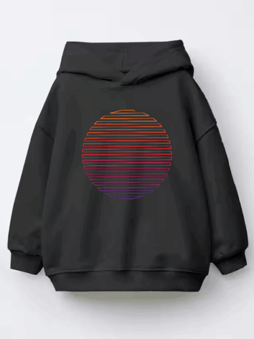 Linear Light Sun Retro Aesthetic Vintage Kids Hoodie