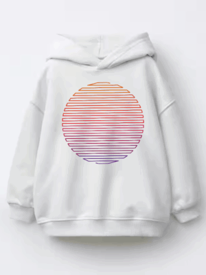 Linear Light Sun Retro Aesthetic Vintage Kids Hoodie
