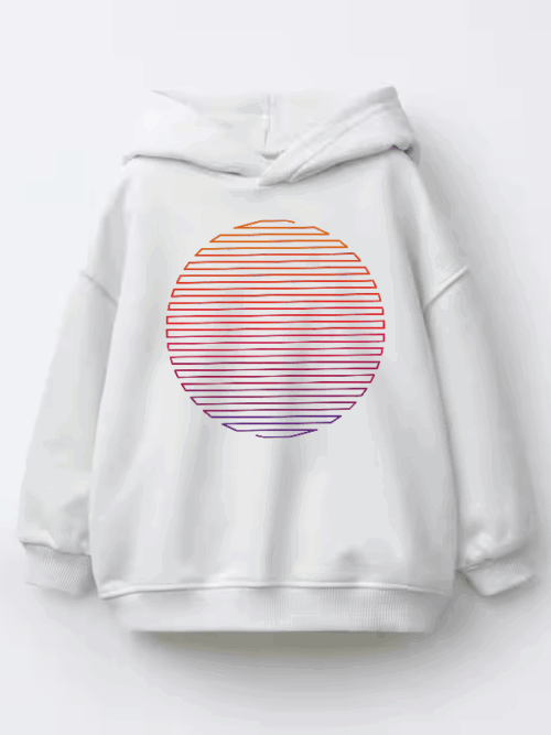 Linear Light Sun Retro Aesthetic Vintage Kids Hoodie