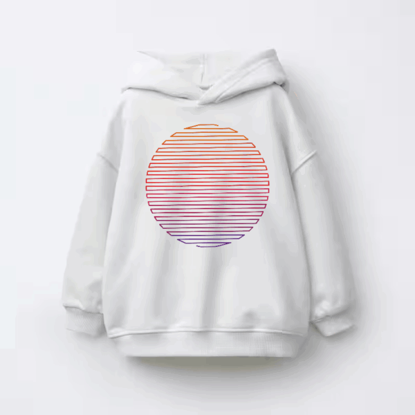 Linear Light Sun Retro Aesthetic Vintage Kids Hoodie