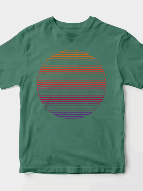 Linear Light Sun Retro Aesthetic Vintage Unisex T-Shirt