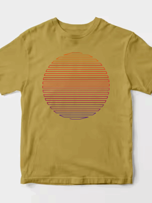 Linear Light Sun Retro Aesthetic Vintage Unisex T-Shirt