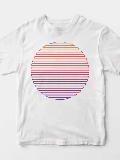 Linear Light Sun Retro Aesthetic Vintage Unisex T-Shirt