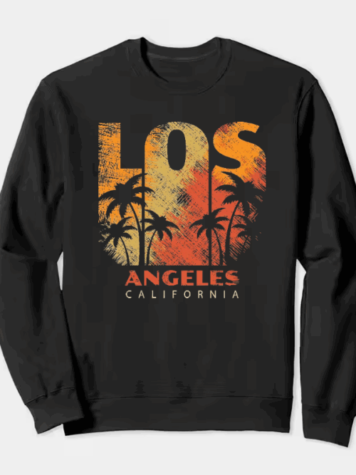 Los Angeles Sunset Vibes 80s City Crewneck Sweatshirt