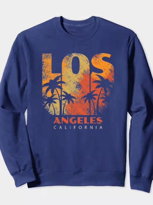 Los Angeles Sunset Vibes 80s City Crewneck Sweatshirt