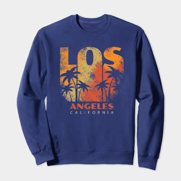 Los Angeles Sunset Vibes 80s City Crewneck Sweatshirt