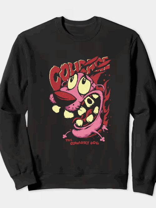 Mad Dog Mode Courage Cowardly Dog Crewneck Sweatshirt